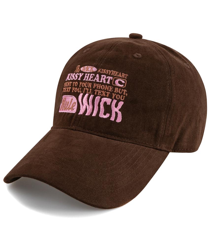 Wig Kissy Heart Cotton Peach Ball Cap