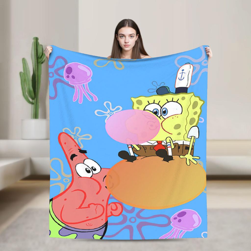 Alastor Hazbins Hotels Characters Blanket Flannel Spring Autumn Radio Demon Portable Throw Blanket for Home Office Bedspread