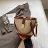 1Pc  Popular Bucket Bag Women's Messenger Bag Korean Niche Versatile Retro Canvas Handbag Messenger Bag