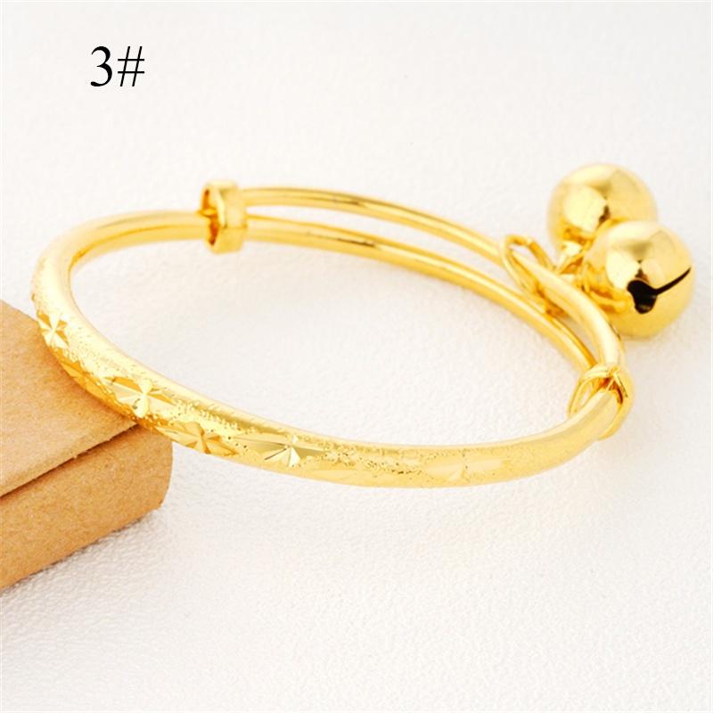 Korean Fashion Brass Gold -Plated Jewelry Smooth Starry Bell Children 'S Bracelet 
