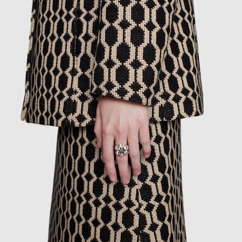 GUCCI Crystal Double G Ring 645682-J1D50-8062