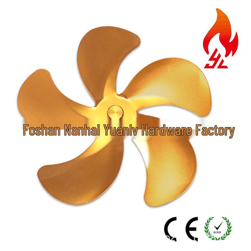 5-Blade Aluminum Alloy Fireplace Fan, Large Wind Power, 172MM Diameter (2021)