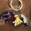 Mini Roller Skates Charm Pendant Car Keychain Key Ring Holder Bag Ornament Gift
