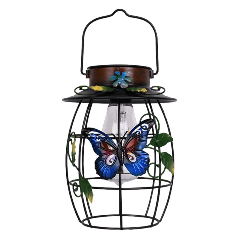 

Подвесной фонарь-бабочка на солнечной батарее, декоративный садовый настенный светильник, автоматическое включение, металлический садовый светильник с ручкой для патио, двора
