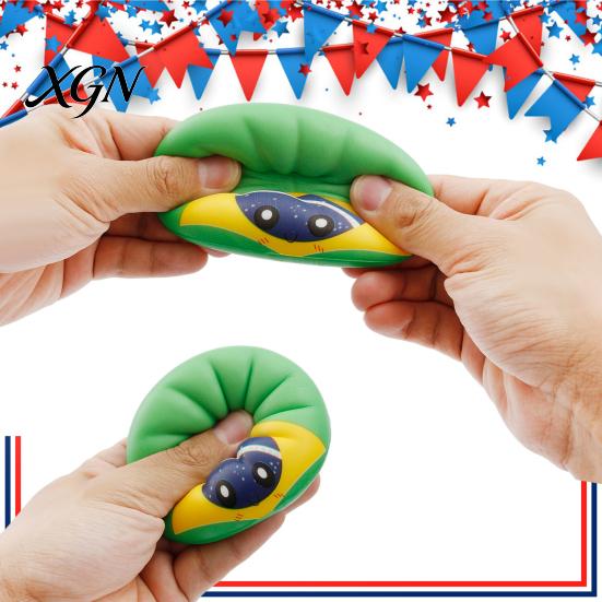 Soft Dumpling Toy 1/6Pcs Cartoon Stress Relief Anti-anxiety Flag Pattern Steamed Bun Squeeze Fidget Hand Relaxation Decompression Gadget Tool