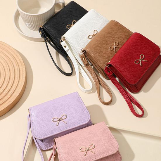 Damen Clutch Geldbörse Mini Geldbörse mit Reißverschluss Münzfach Ausweisfenster Schlanker Kreditkartenhalter Geldbörse für Damen Mädchen