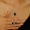 Luxury Teardrop Necklace & Earrings Set: Bridal & Evening Diamond Jewelry