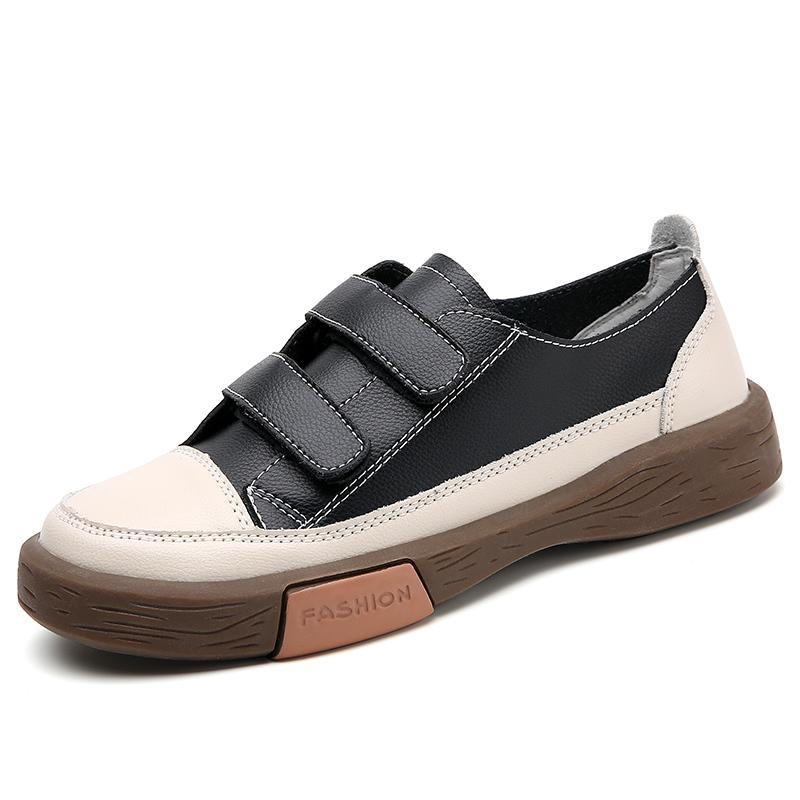 Fashion Handmade Ladies Shoes 2025 Spring Retro Genuine Leather Flat Shoes Women Mixed Colors Soft Bottom Casual Shoes Footwear