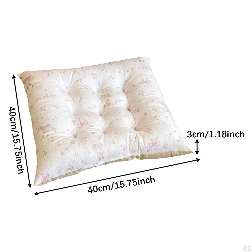 Dining Chair Cushion Floor Floral Pattern Elegant Seat Thick Pad for Fireplace Bench