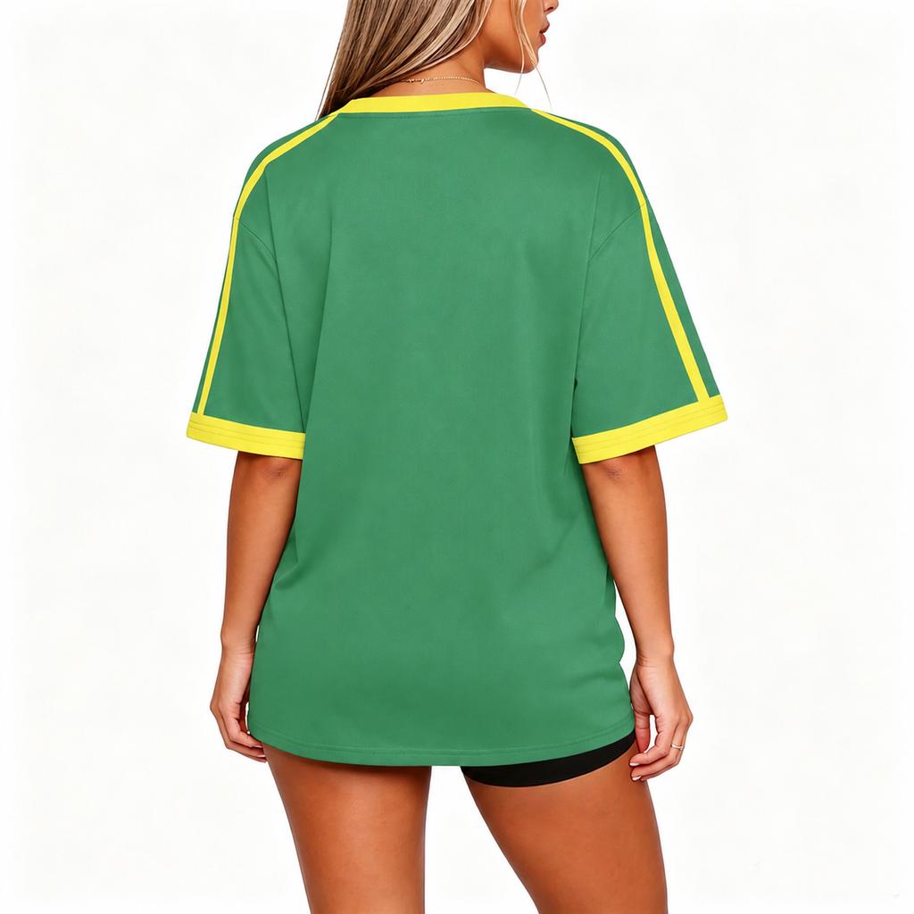 Women's V-Neck Soccer , Retro Fan Top