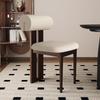 Nordic Solid Wood Dining Chair with Upholstered Soft Backrest - Cotton & Linen Fabric, Designer Style for Home or Cafe Use