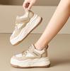 Fashion 8.5CM Women's Breathable Mesh Sneakers Autumn New Style Versatile Thick Bottom Casual Sports White Shoes Comfortable All Match