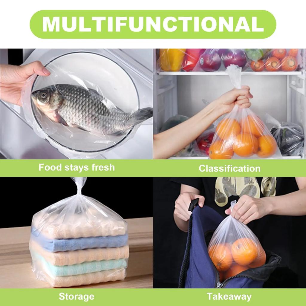 Sacos de Armazenamento de Alimentos, Saco de Produtos Agrícolas de Plástico Mylar para Frutas, Legumes, Pão, Sacos Transparentes para Alimentos, Embalagem de Alimentos Armazenamento de Cozinha