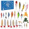 24pcs Enjoy Fishing Christmas Calendar Men's Fishing Calendar With Fishing And Fishing Accessories Fishing New Year Christmas Gift Box