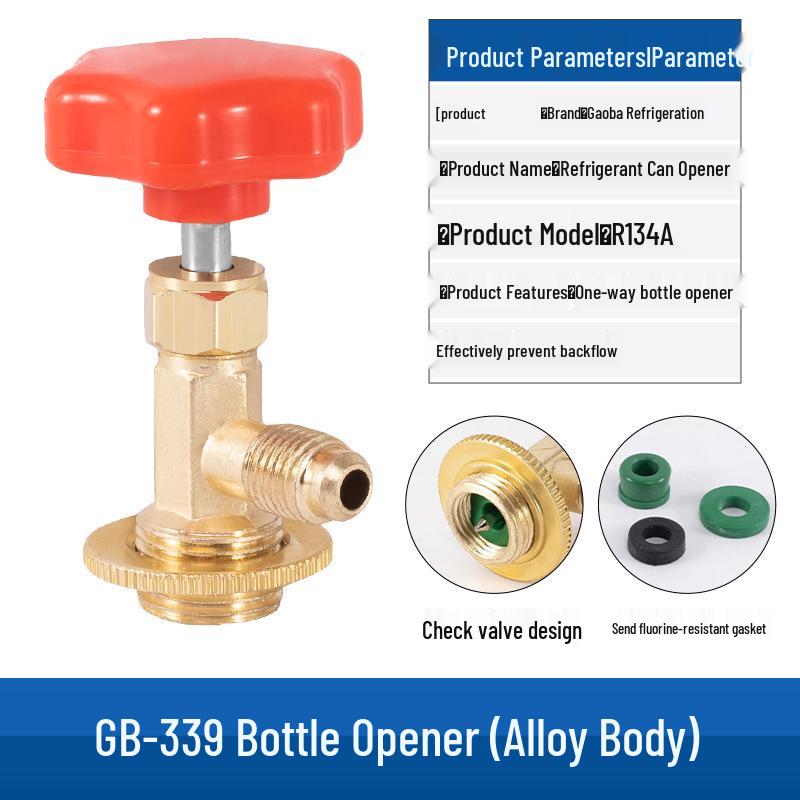Car AC Refrigerant Refill Adapter Valve for R134a - Adjustable High/Low Pressure