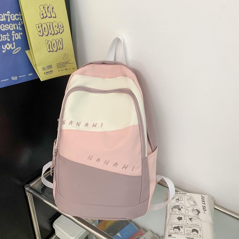 

Школьный рюкзак Женский Весенний Тренд Новый Большая Вместимость Буква Студенческий Рюкзак Отдых На Открытом Воздухе Путешествия Легкий Рюкзак. .