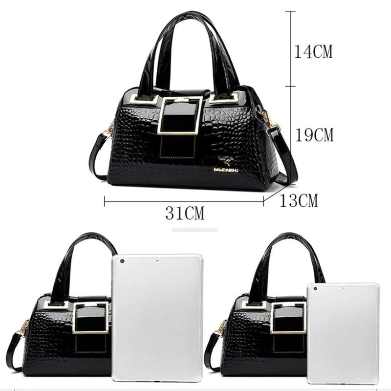 2 Layer Large Capacity Tote Bag Luxury Handbags Women Bags Designer Crocodile Pattern Ladies Boston Shoulder Bag High Quality