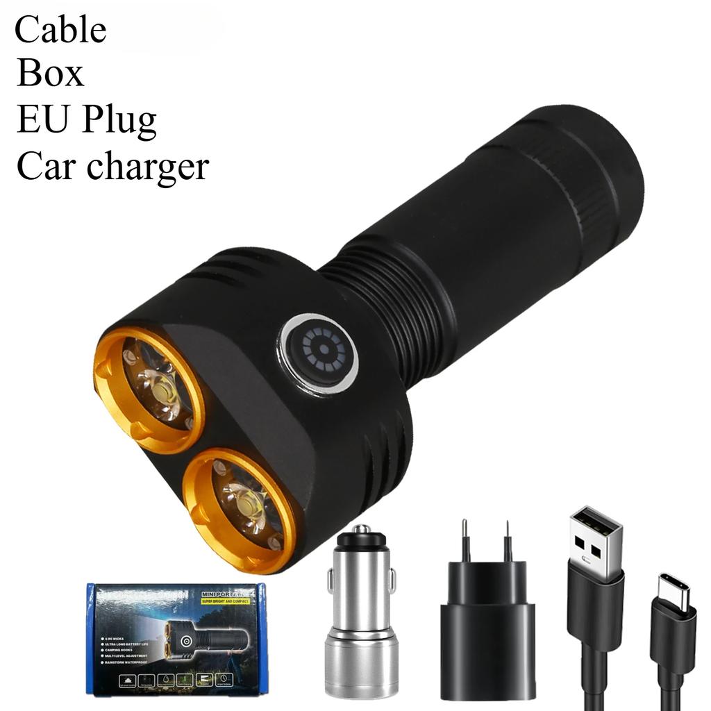 1000LM EDC Flashlight LED Powerful Outdoor Lantern Camping Tent Light Convoy Multipurpose USB Rechargeable  Emergency Flashlight