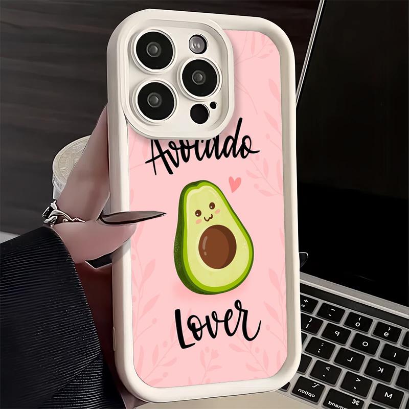Phone Case for iPhone 17 Air 16E 15 16 Pro Max Cartoon Cute Avocado Cover 14 Plus 13 12 Mini Soft Shell Silicone Fundas