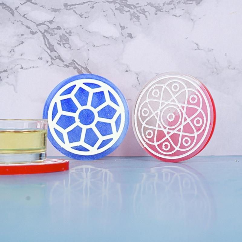 1/3Pieces Thick Coaster Silicone Molds for Resin Casting Round Flower Pattern Coaster Molds Epoxy Casting DIY Craft Tool