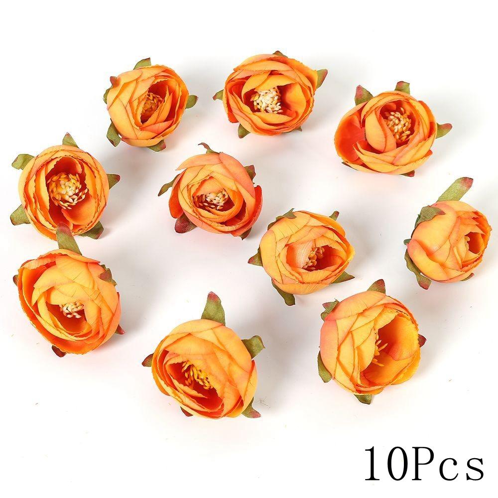Autumn Orange Artificial Flowers Silk Fake Flowers for Home Room Decor Garden Wedding Decoration Bouquet Wreath Gift Accessories