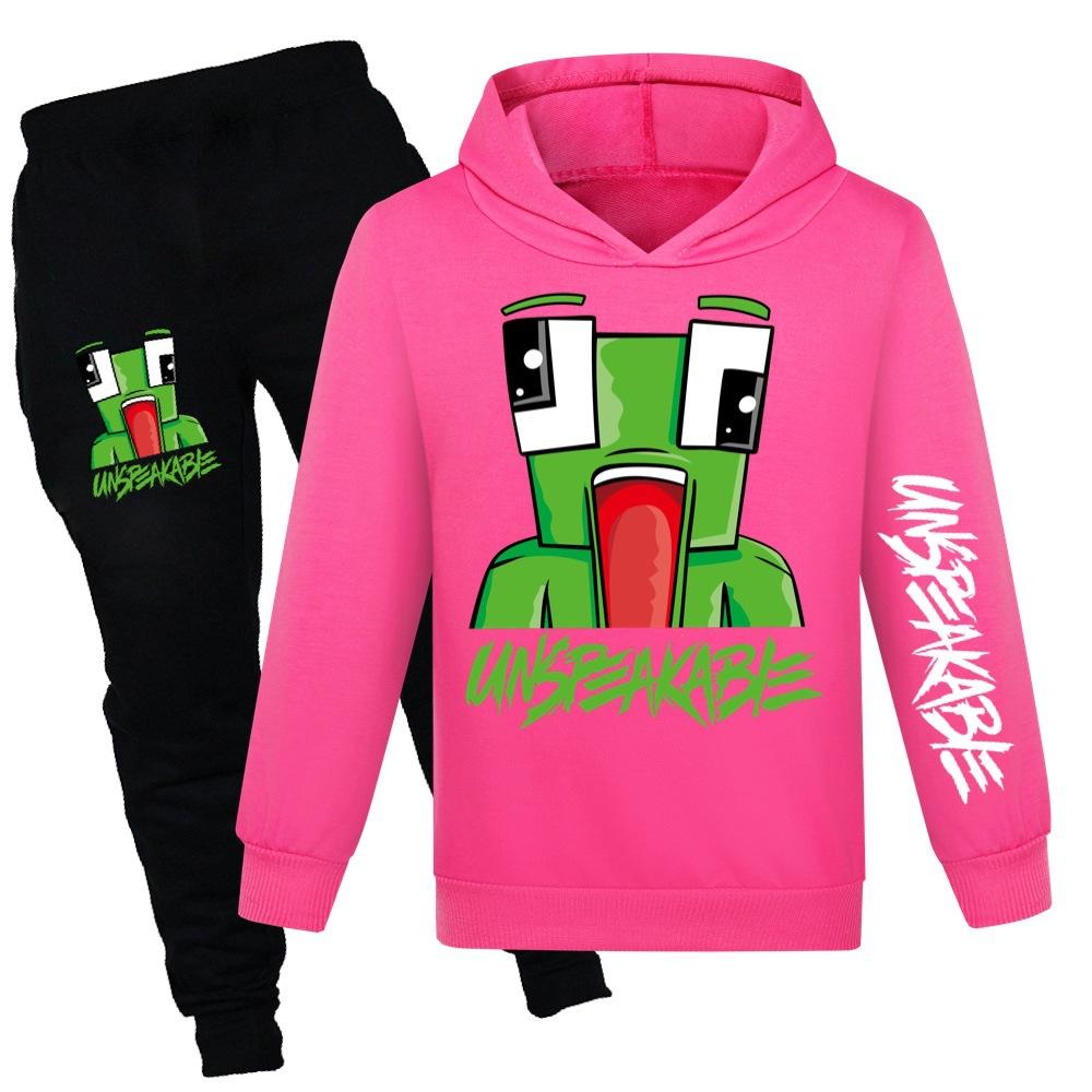 Boys Comfortable Warm Sweater Casual Hooded Loose Printing Clothing Sets Boys
