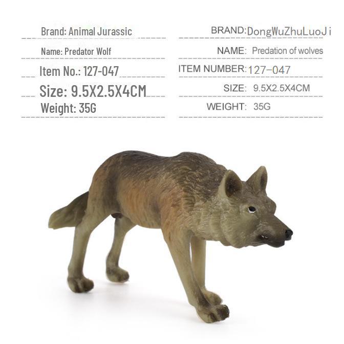 9-Piece Wildlife Park Simulation: Solid Male Wolf, Howling Wolf, White Wolf, and Wolf Cub Figurine Set