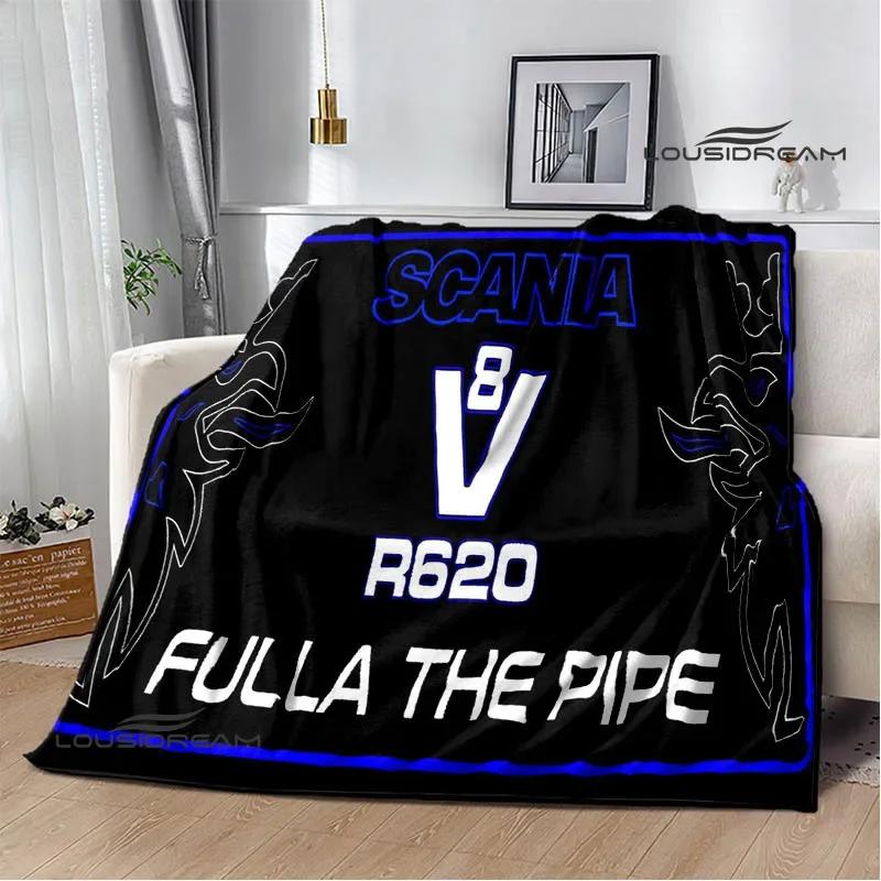 3D S-Scania Truck Printed Blanket Picnic Blanket Warm Flannel Blankets Home Bed Linings Blankets for Beds Birthday Gift