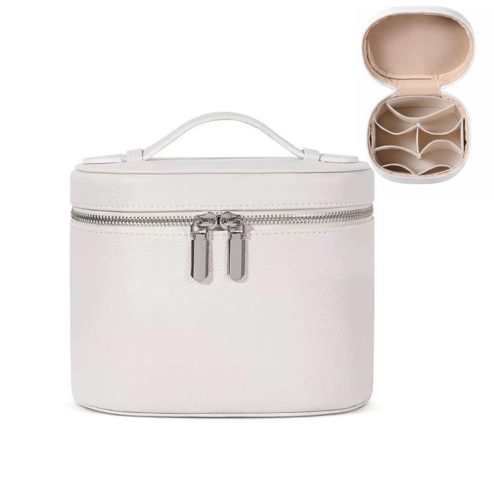 Large Capacity Cosmetic Box Internal Storage Box PU Leather Makeup Bag Zipper Closure Waterproof Travel Organizer Bag Daily Use