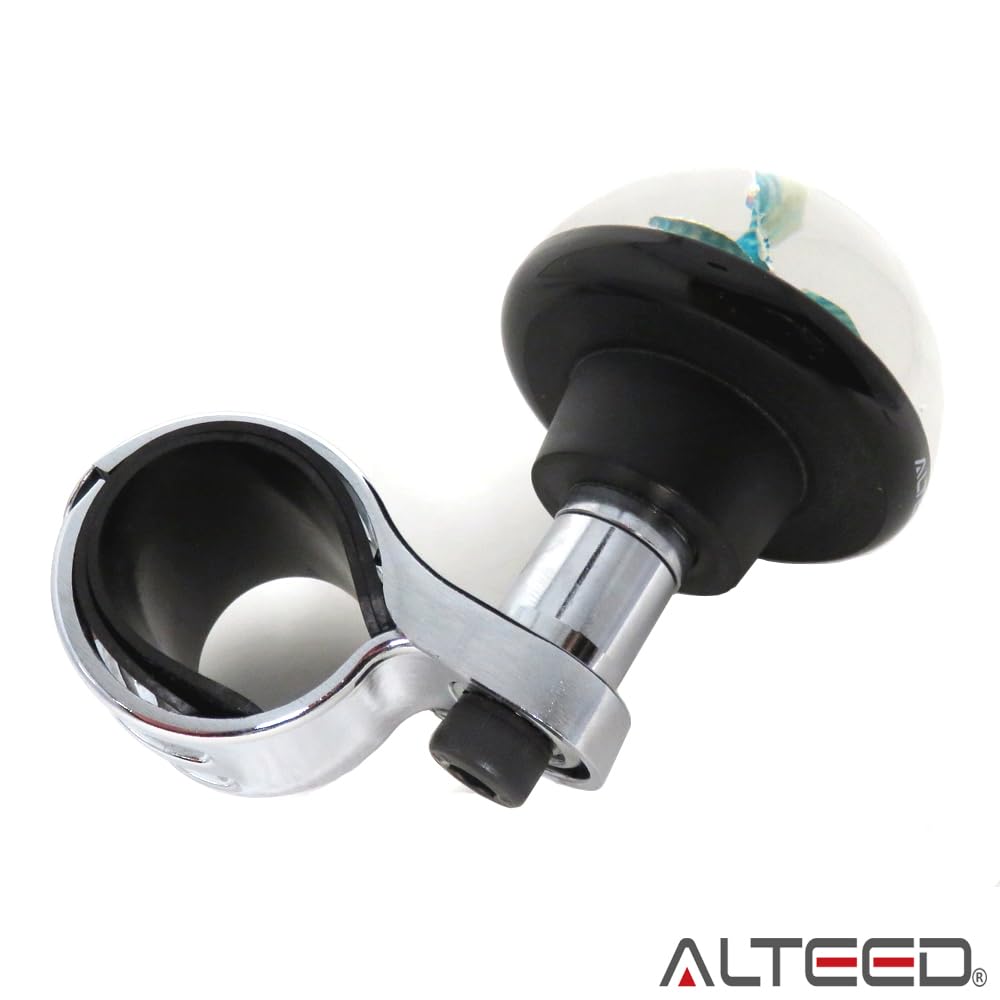 AUTOLAND Underwater Flower Steering Steering Spinner Real Fresh Flower 65mm Thick Diameter Grip Spinner, Blue, Knob, Orchid, Art,