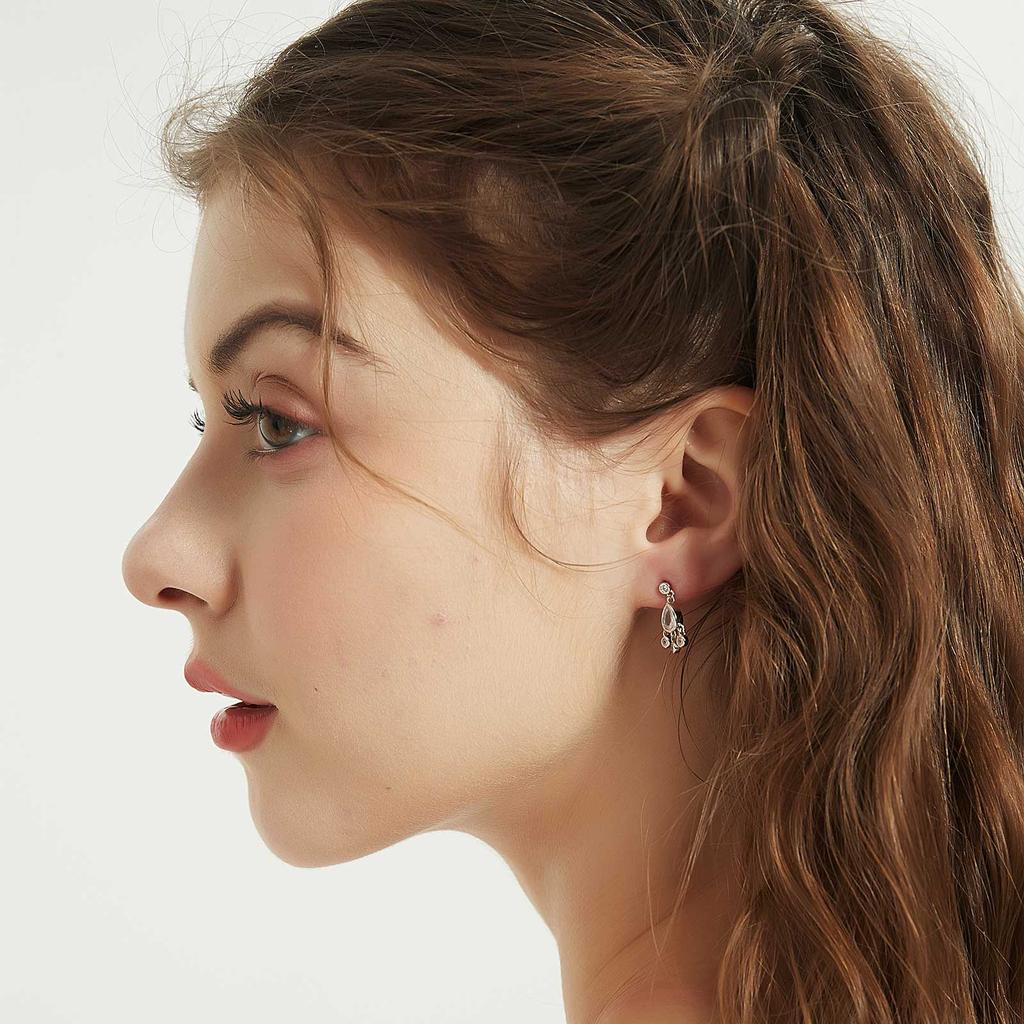 ANDYWEN 100% 925 Prata Esterlina Ouro Brinco Picante Corrente Ovais Armário Brinco Mulheres Pendientes Jóias Finas de Luxo