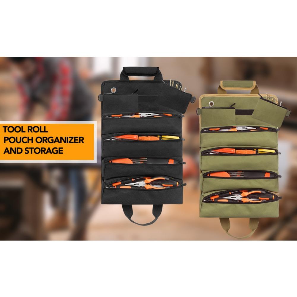 Portable, electrician, tool carrying storage bag, vehicle maintenance tool storage bag, hardware tool kit storage bag
