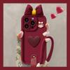 The Heart-shaped Doll Bow Tie Is Suitable for Apple 16PRO Phone Case 15 Creative 14 Silicone Anti-drop XR/XS Female