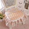 Pastoral Style Dining Chair Cushion Restaurant Decor Chair Cushions Non-slip Seat Mat With Lace Home Chair Seat Cushions Soft