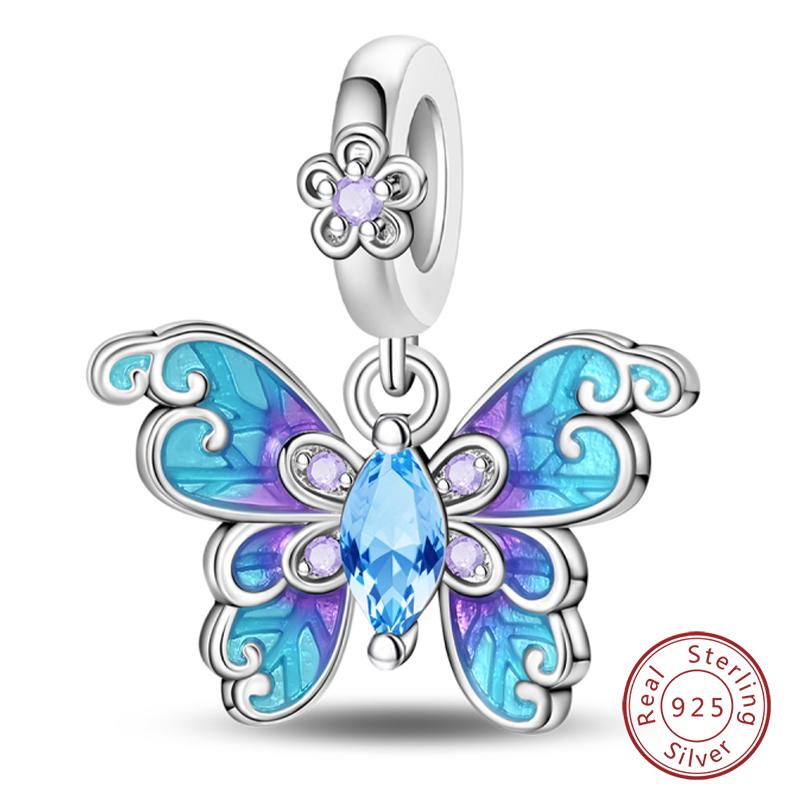 Copper Charms Beads Forever Love Heart Shaped Bow Family Charms Dangle For Bracelet Woman Diy Jewelry Gift