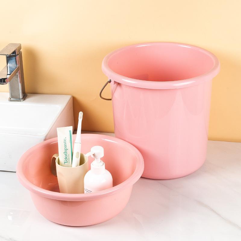 Back-to-School Essentials: Two-Piece Multi-Functional Thickened Washbasin and Handheld Plastic Water Bucket
