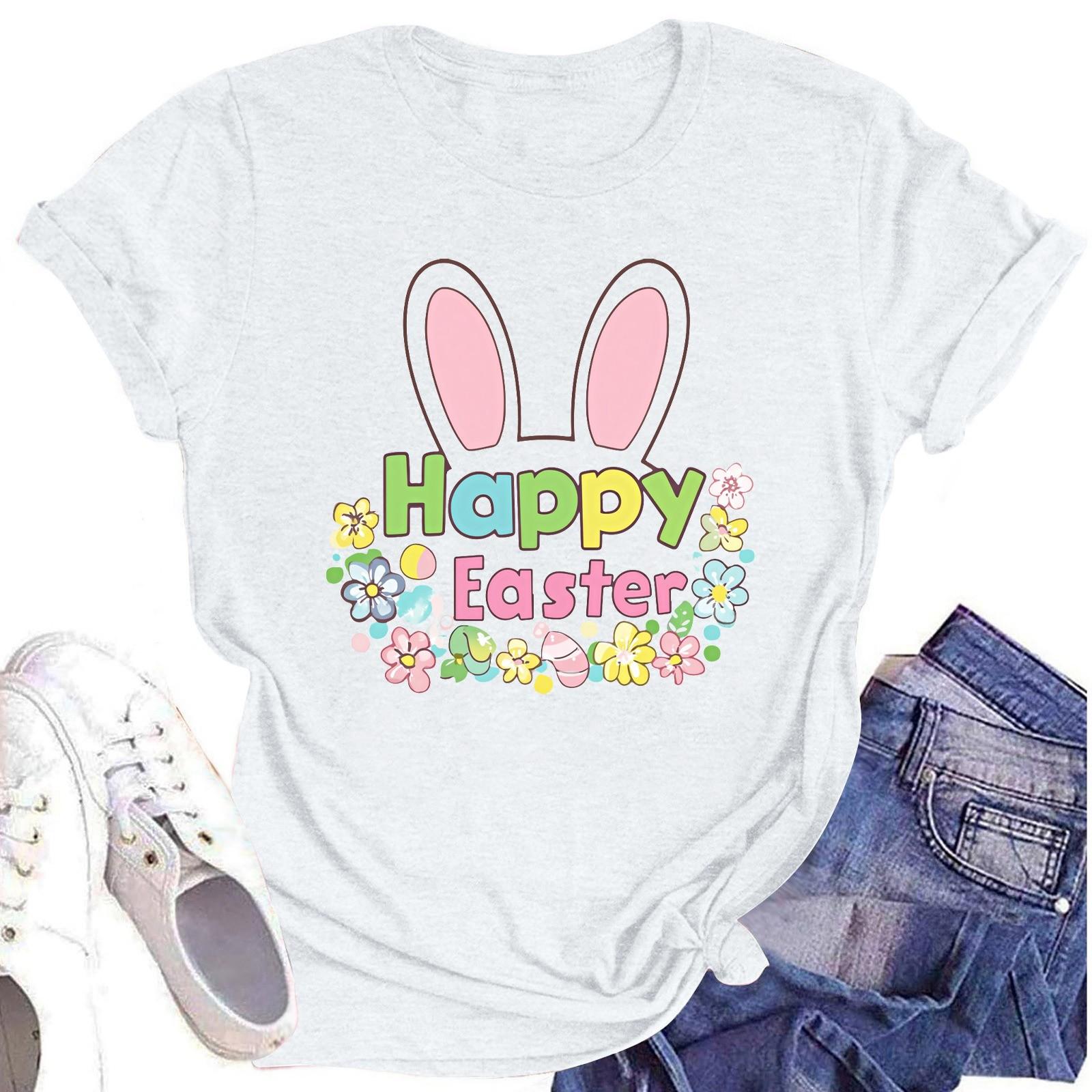 

Жіноча повсякденна повсякденна футболка з круглим вирізом і короткими рукавами з принтом XL білий