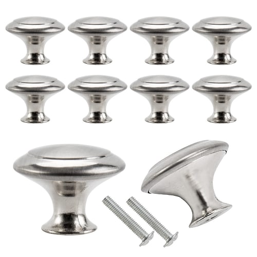 

liuzhuo Drawer Knobs and Handles, Set of 10, Drawer Pulls, Door Handles, Stainless Steel Drawer Pulls, Clear Crystal, Silver, with Screws, for Dresser