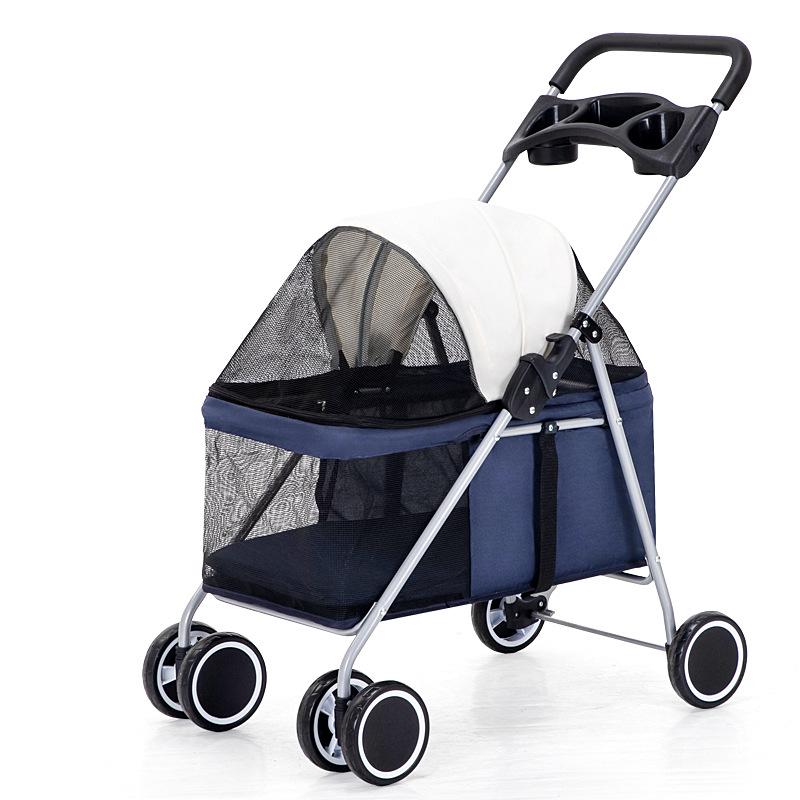 Kitty Teddy Portable Pet Stroller: Lightweight, Folding, Car-Mounted for Small Pets