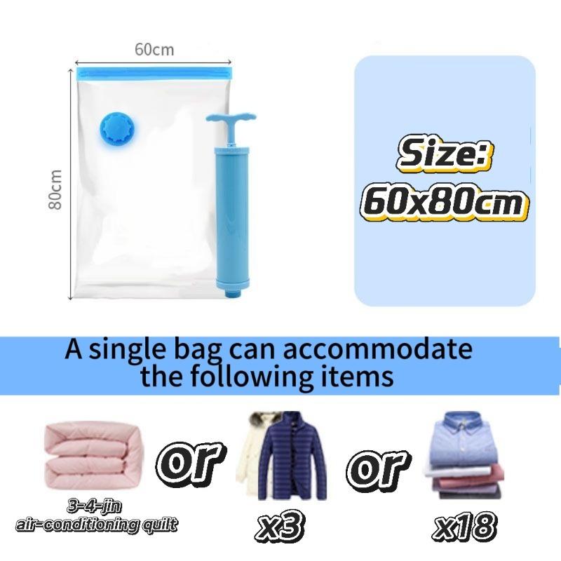 Thickened Vacuum Compression Bag, Transparent Quilt Vacuum Bag, Storage Bag, Household Clothing Storage and Sorting Bag