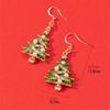 Zinc Zinc Alloy Christmas Tree Earrings Silver Christmas Earrings Elegant Rhinestone Dangle Earrings  Girl