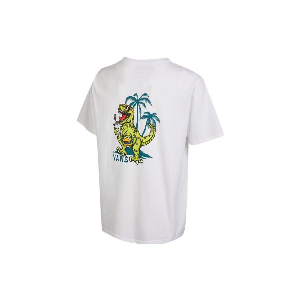Vans Logo Print Breathable Training Sports Casual Solid Color Crew Neck Short Sleeve T-Shirt Men Tops White VN0A7TR6WHT