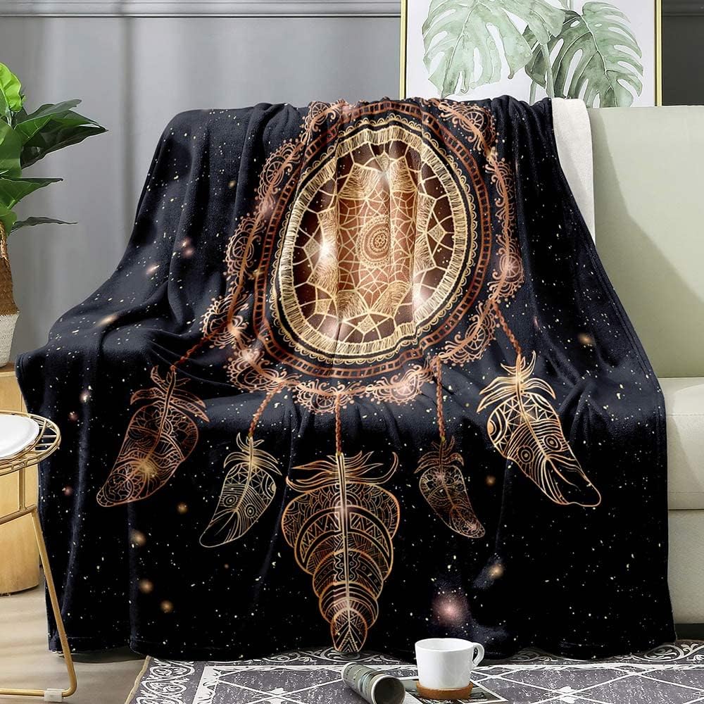 Colorful Dreamcatcher Bohemian Super Soft Fleece Throw Blanket Lightweight All Season Warm King Queen Size Blanket Lightweight