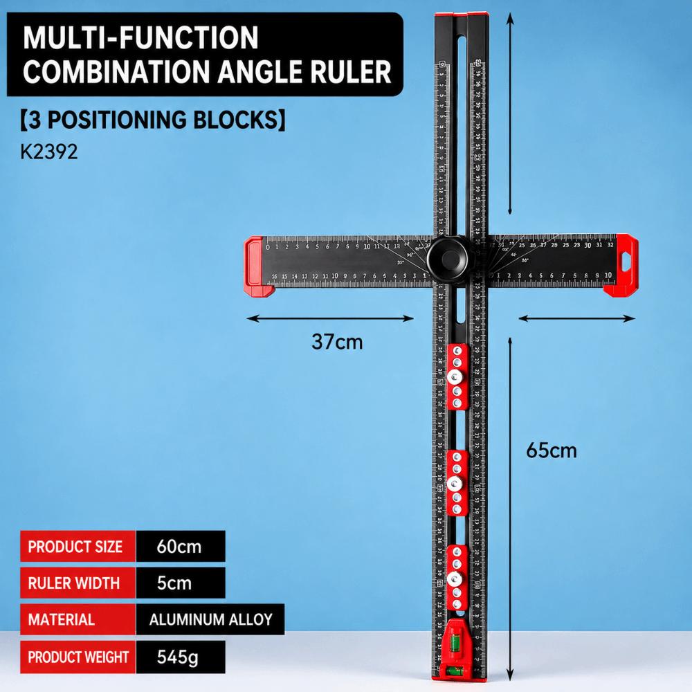 T-shaped Marking Gauge 3-in-1 Woodworking Tool Wide Range Drilling Ruler Furniture Craft
