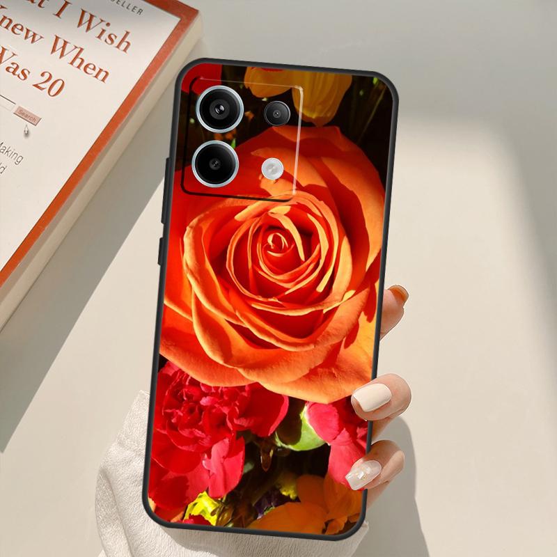 Bright Red Rose Flowers Funda For Xiaomi Redmi Note 14 13 10 11 12 15 Pro Plus Case For Redmi 15 14C 12C 10C 13C 15C