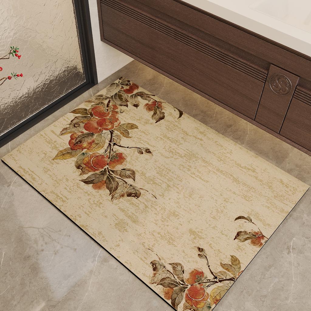 VIKAMA Chinese Diatomite Water-Absorbent Mat Non-Slip Restroom Toilet Household Bathroom Doorway Quick-Drying Mat Home Decor