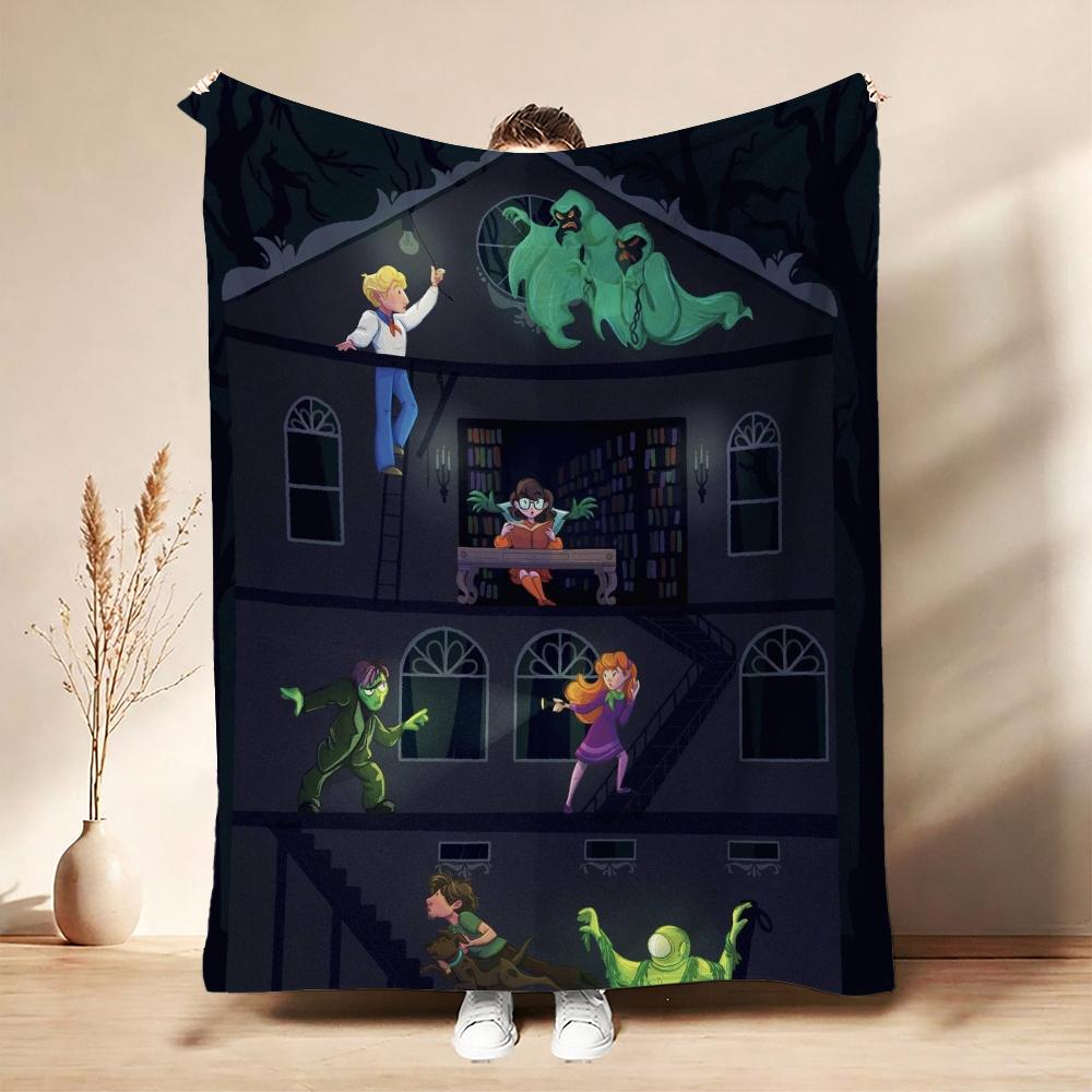 Cool Scooby Doo Flannel Printed Blanket Cozy Warm Fleece Blanket For Living Room Bedroom Gaming Room Lightweight Home Decor Valentine'S Day Gift