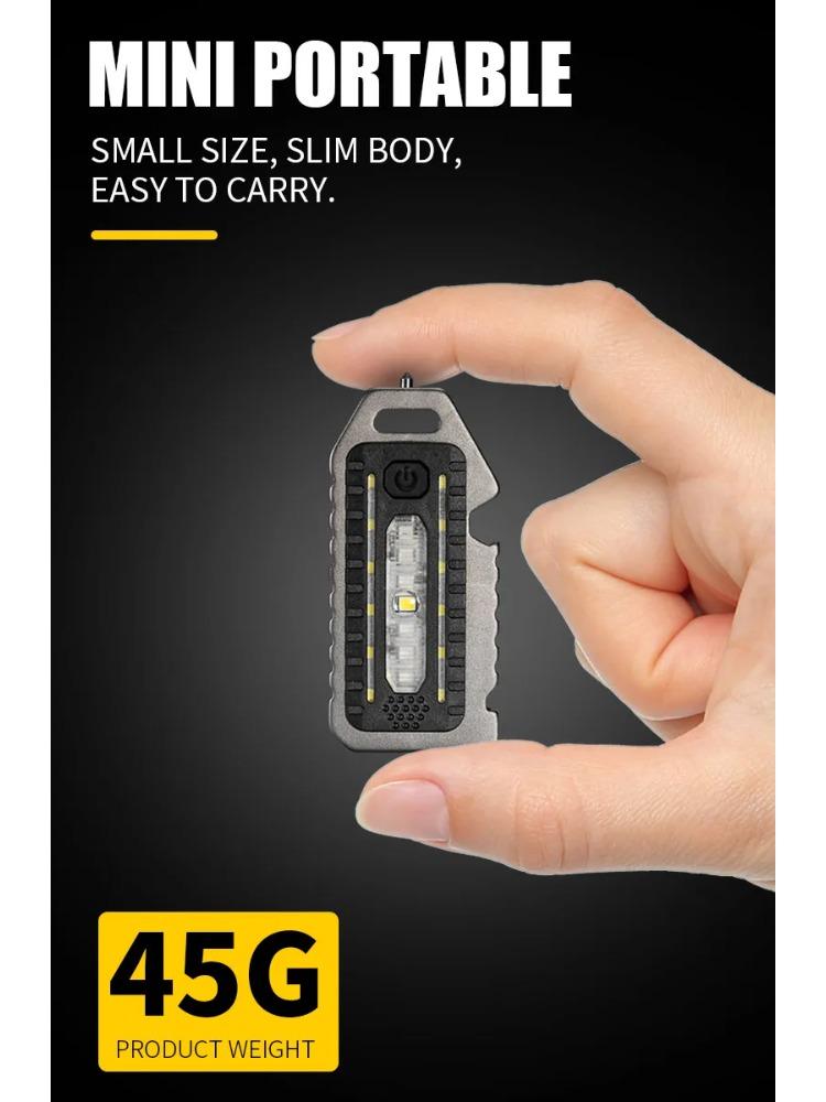 Keychain Flashlights Mini Led Light Selfdefense Whistle Multifunctional Portable Rechargeable 10W Built In Battery for Outdoor