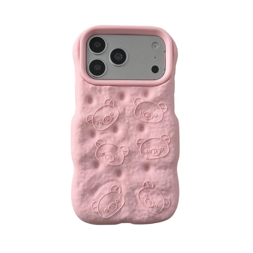 Cartoon Embossed Bread Bear Head Phone Case for iPhone 14/13/12/PRO Max