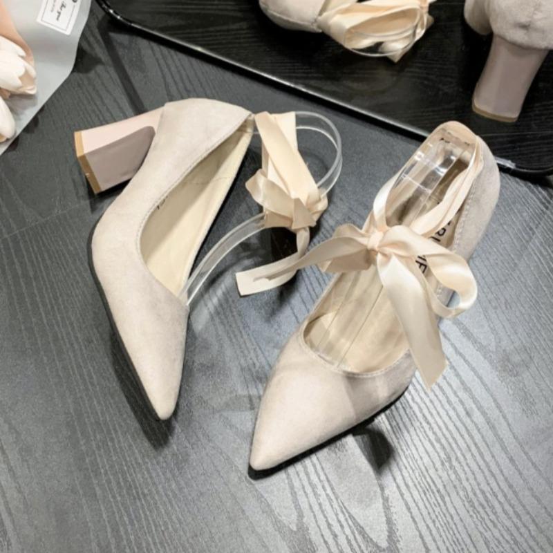 Fashion High Heels Women Shoes Elegant Summer Sandals Sexy Pointed Toe Heeled Shoes New 2025 Woman Lace Up Pumps Party Zapatillas Mujer